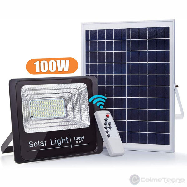 Reflector Solar 100w Lampara Led Panel Solar Control Remoto CL-750 –  COLMETECNO