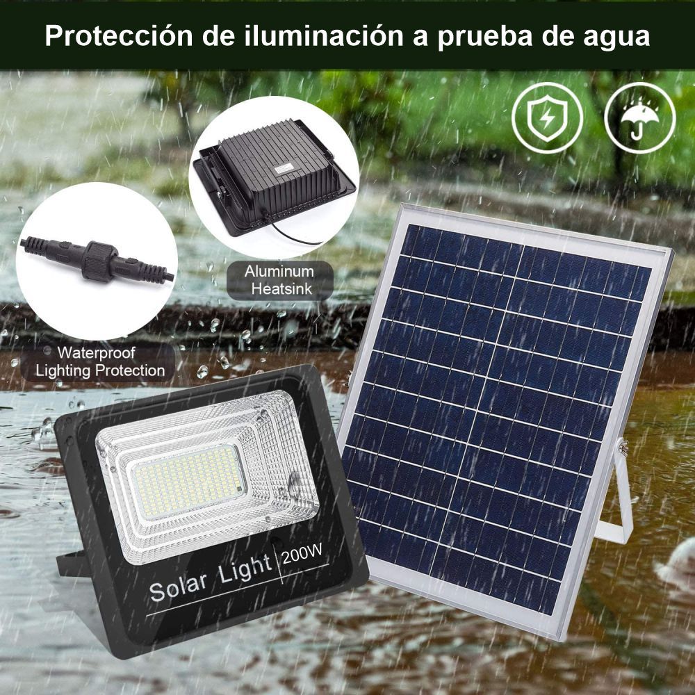 Reflector Solar 200w Lampara Led Panel Solar Control R CL-780