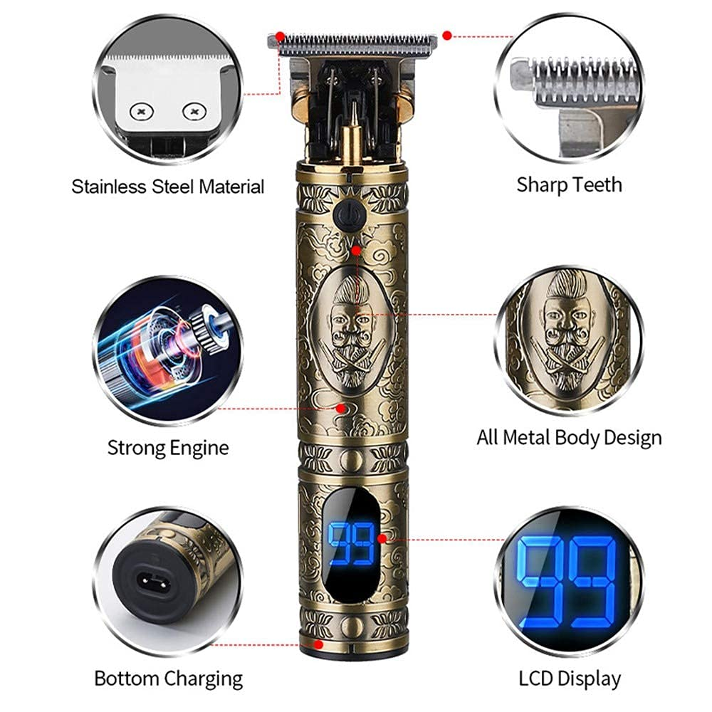 Máquina Patillera VGR V-228 Recargable Pantalla LED Barbería Pro