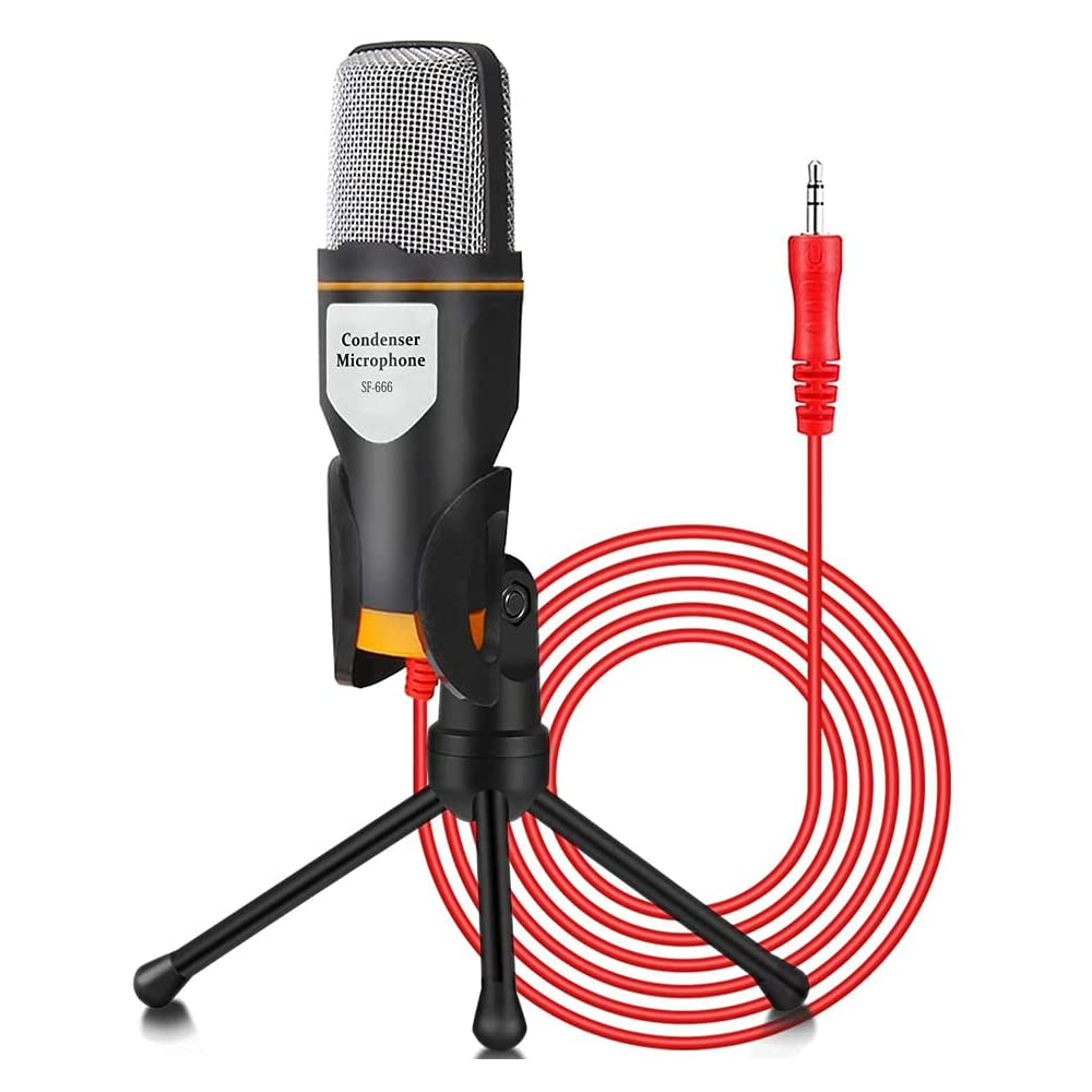 Micrófono Condensador SF-666 Omnidireccional Trípode PC 3.5mm
