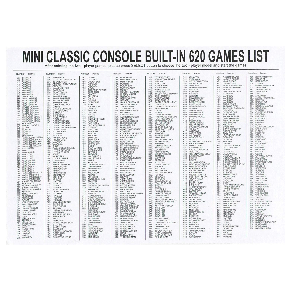 Mini Consola de Juegos Retro Clásica FC 620 Juegos 8bit FC