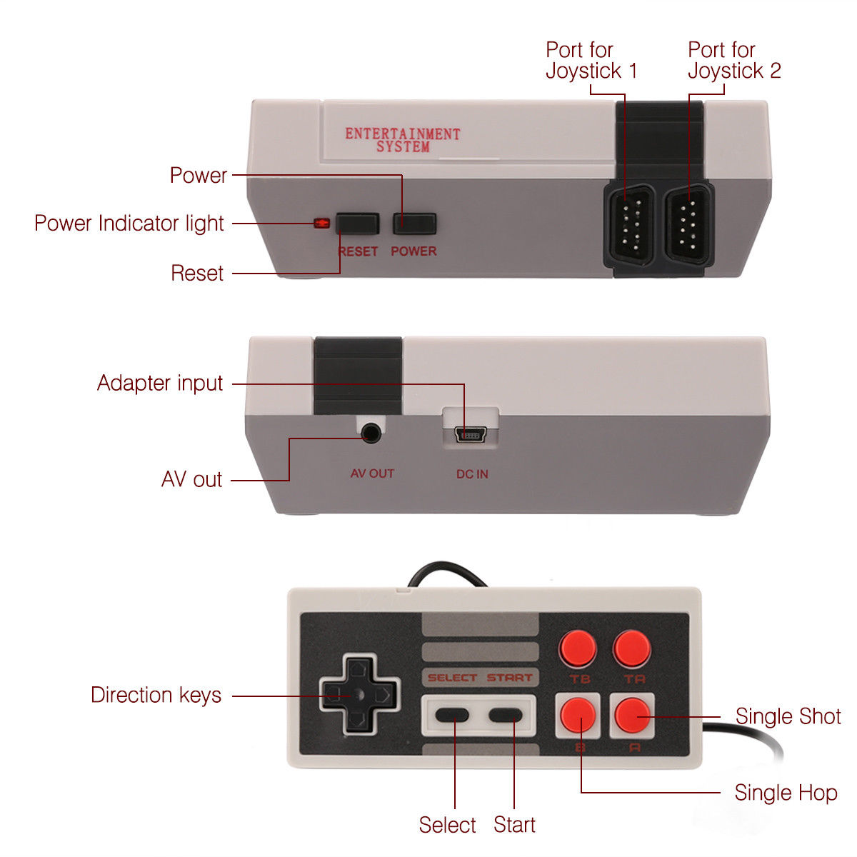Mini Consola de Juegos Retro Clásica FC 620 Juegos 8bit FC