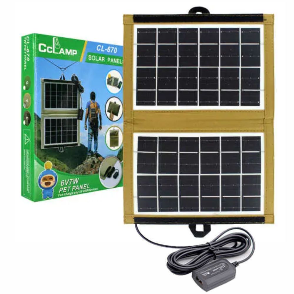 Panel Solar 6V 7W con Puerto USB Para Carga De 5V Cl-670