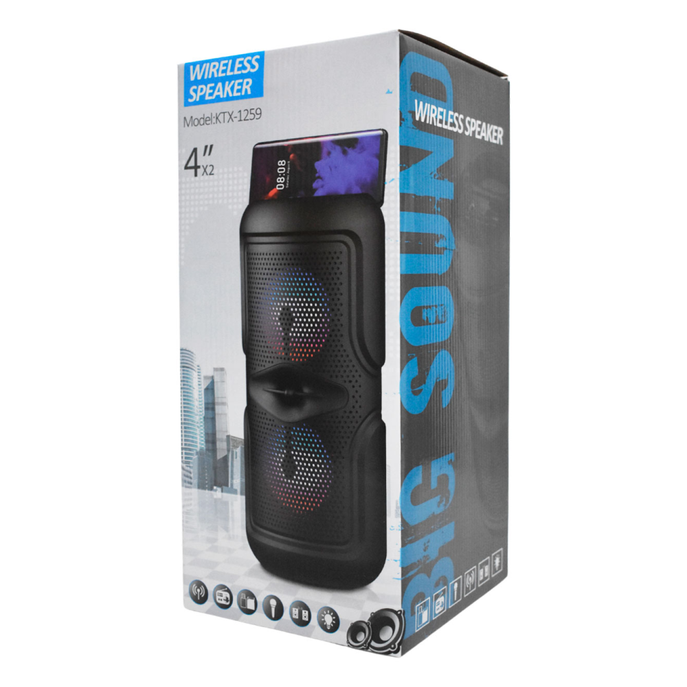 Parlante Bluetooth Recargable Doble Bocina 4 x2 KTX-1259