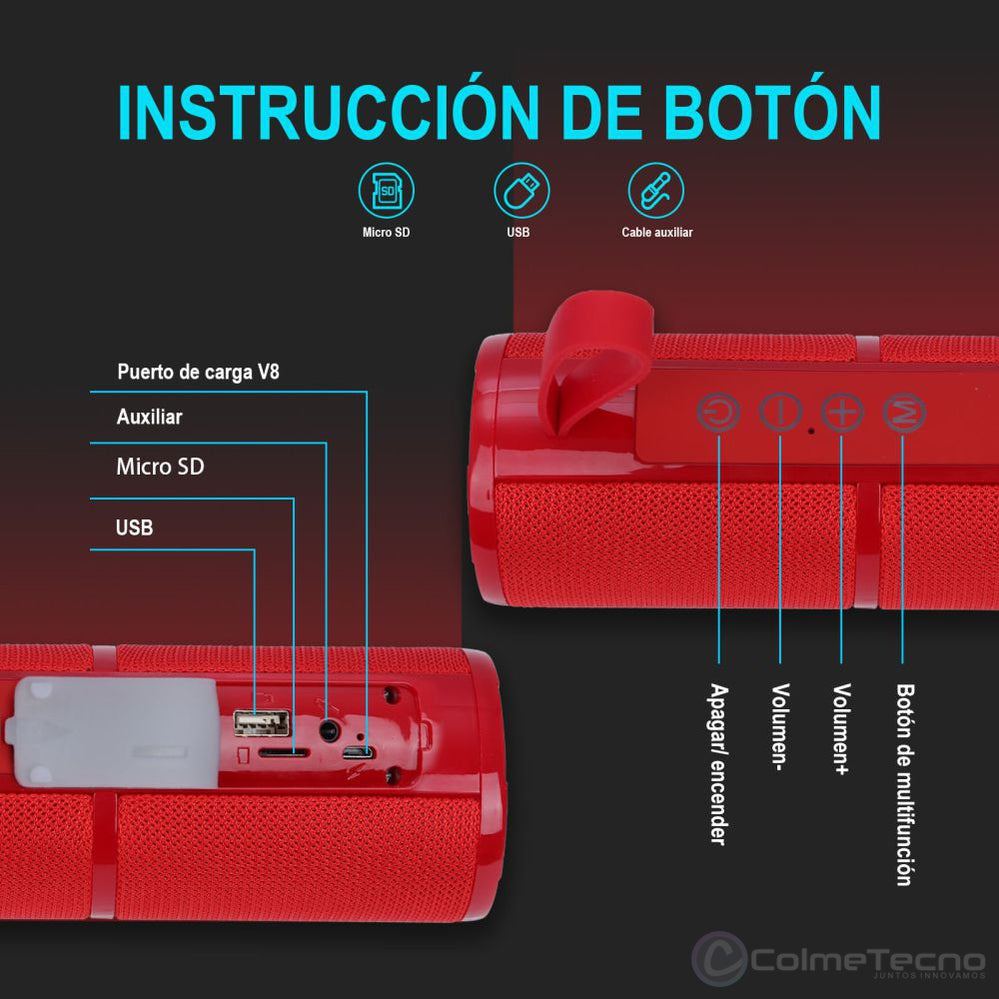 1Hora Bocina Bluetooth Parlante Impermeable Speaker BOC060