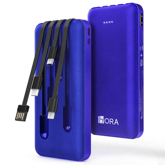 1Hora Power Bank Batería Portátil 10.000mah 4 Cables GAR148