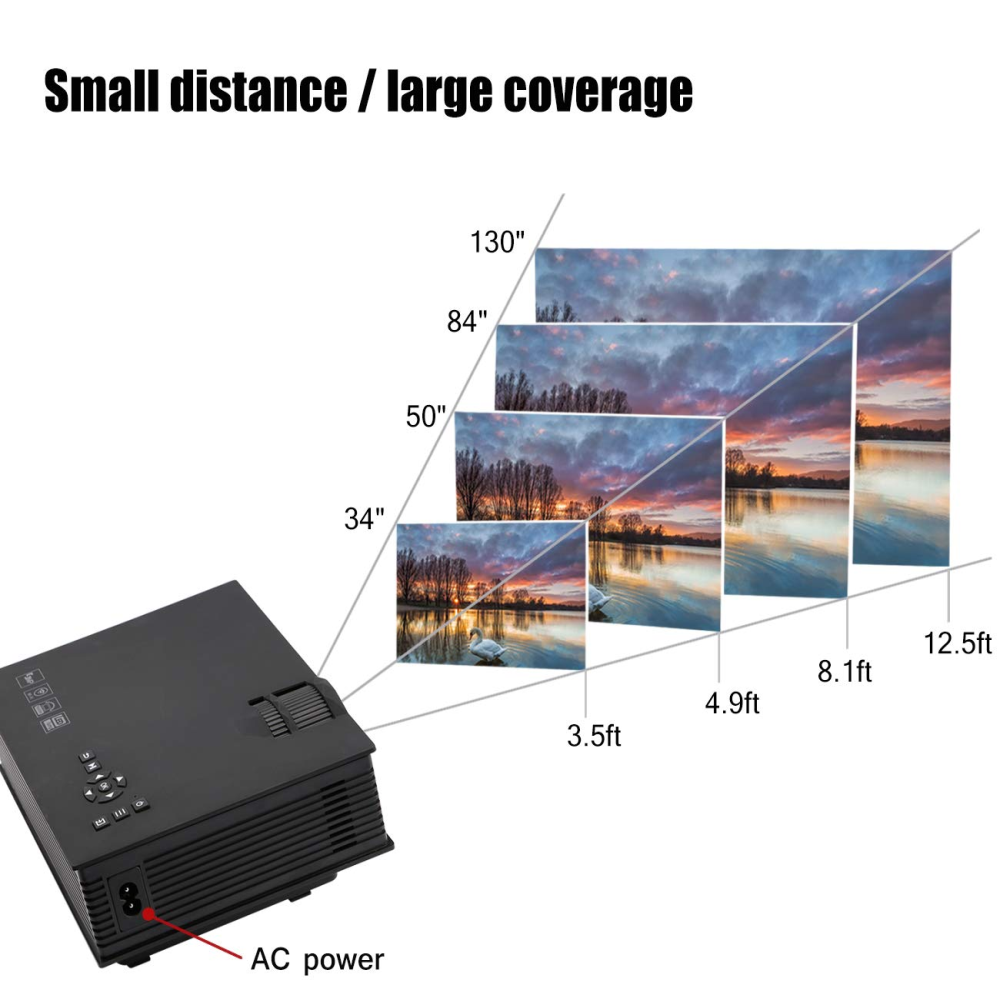 Mini Proyector LED Video Beam 1800 Lumens Wifi UNIC UC68