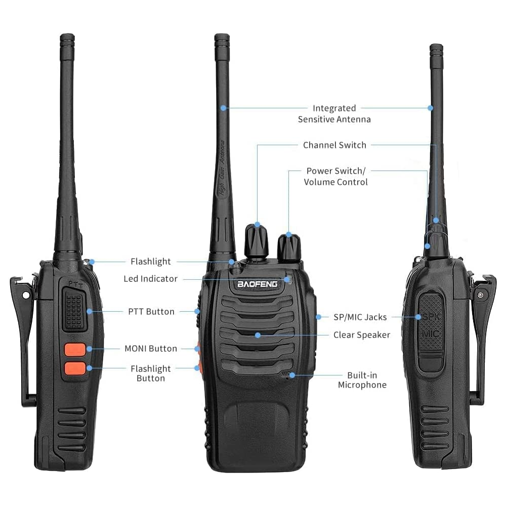 Radio Intercomunicador Walkie Takie Boafeng Bf-888s Kit X 2
