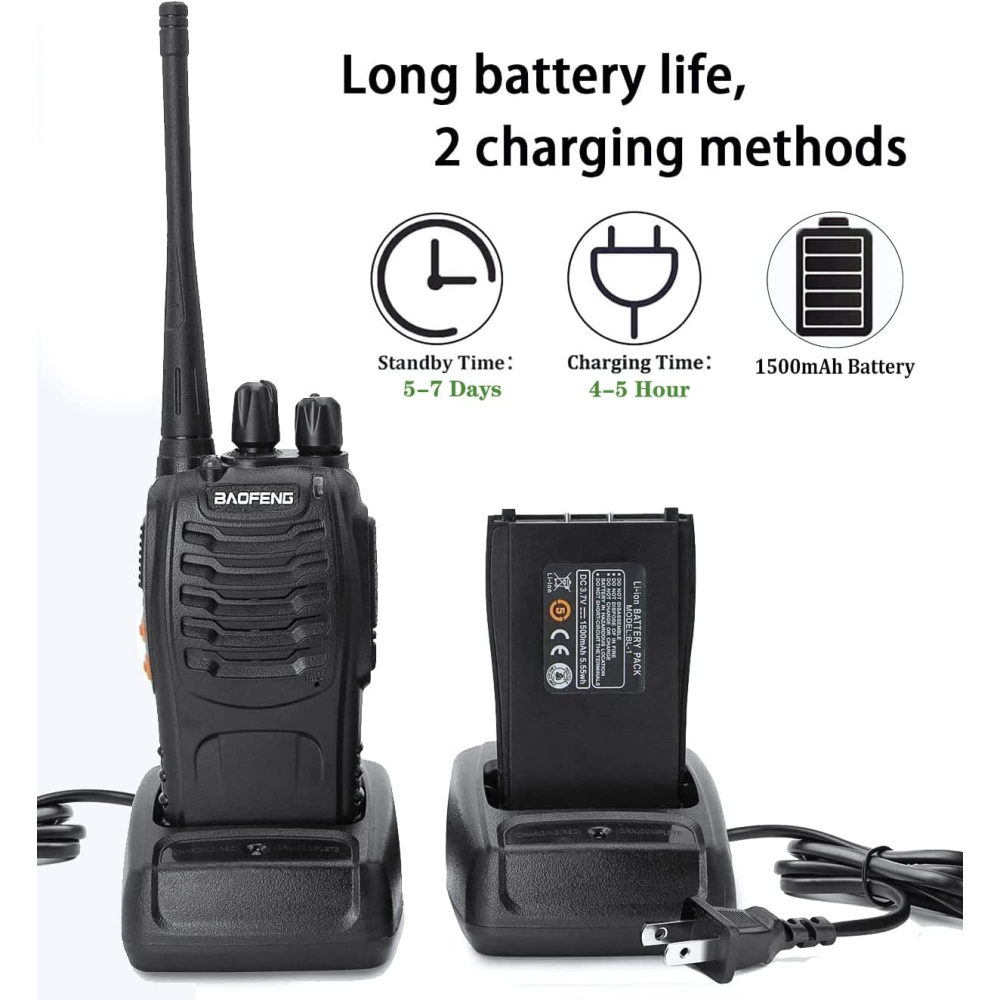 Radio Intercomunicador Walkie Takie Boafeng Bf-888s Kit X 2