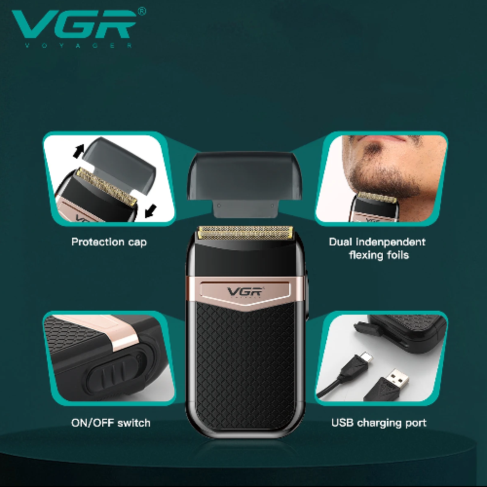 Rasuradora Eléctrica Recargable Afeitadora Pro USB VGR V-331