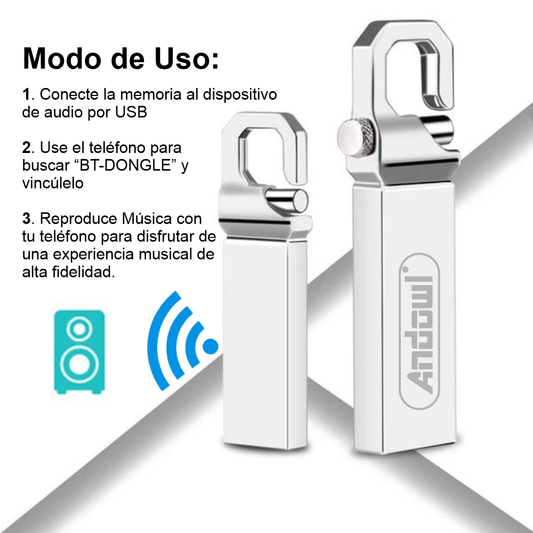 Receptor Inalámbrico USB Bluetooth 5.0 Audio Profesional