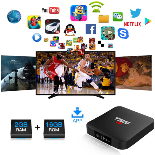 Convertidor A Smart Tv Box Wifi 2.4G Sistema Android 2Gb T95