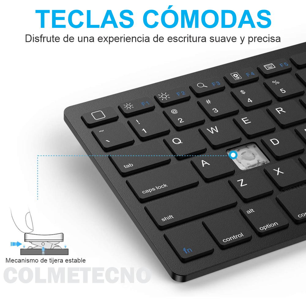 Mini Teclado Bluetooth 3.0 Ultra Delgado para iPad, iOS, Android, PC