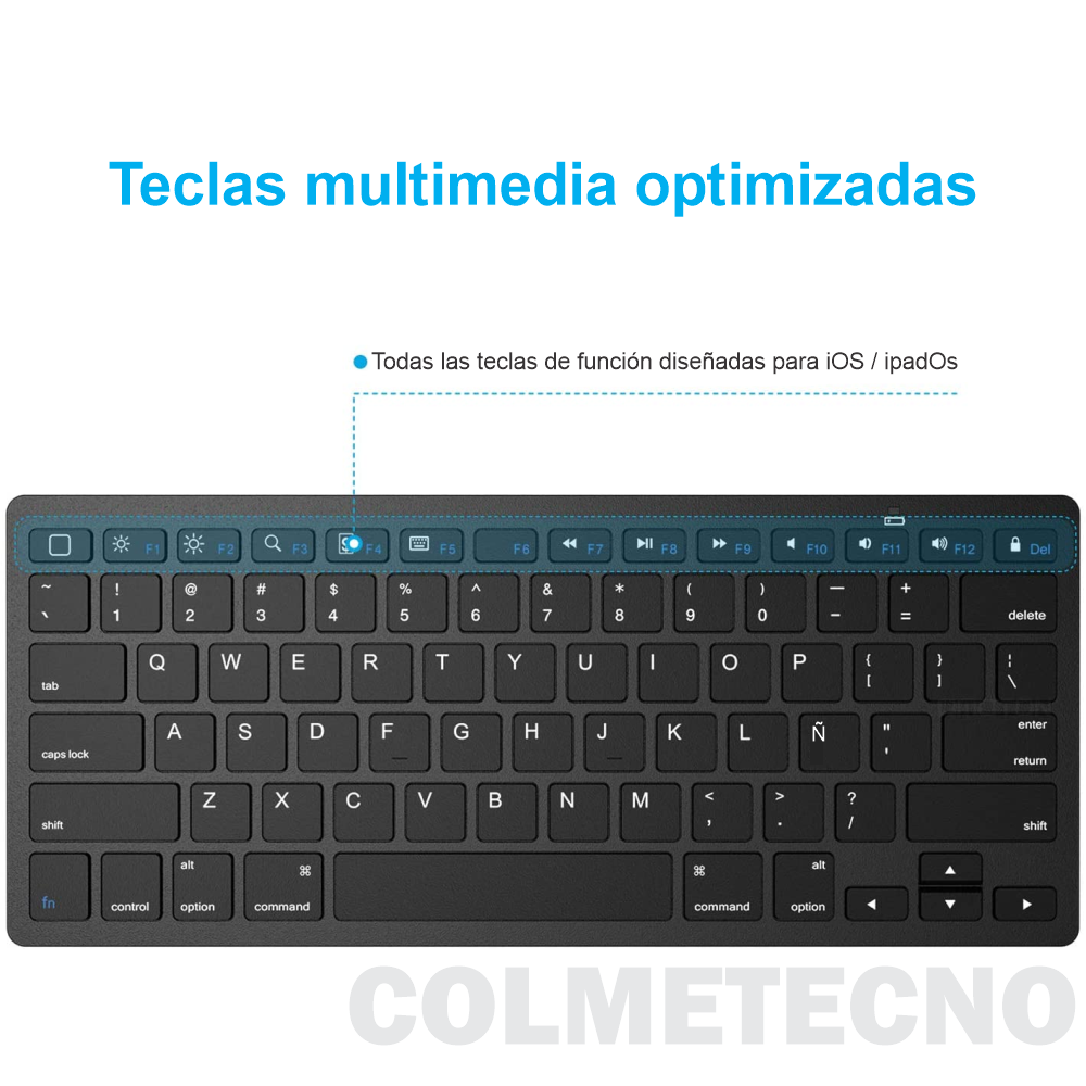 Mini Teclado Bluetooth 3.0 Ultra Delgado para iPad, iOS, Android, PC