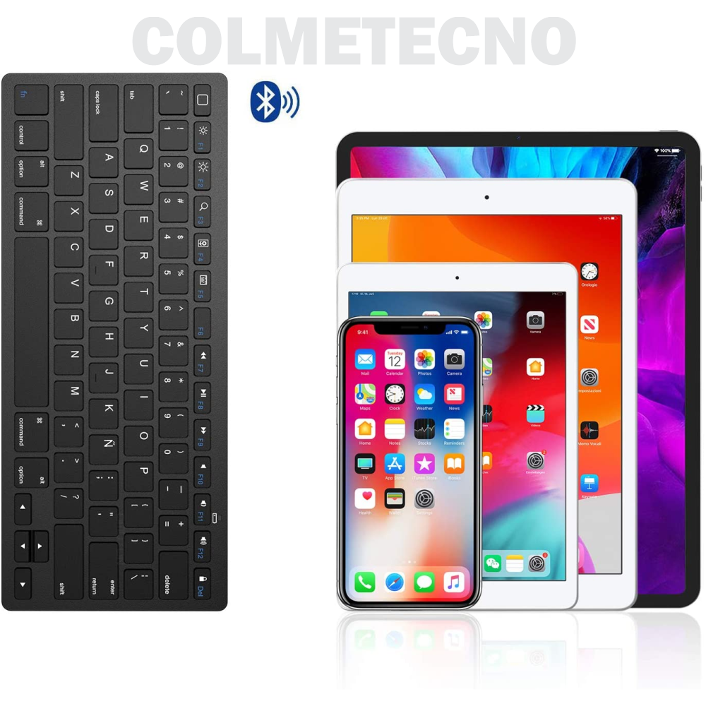 Mini Teclado Bluetooth 3.0 Ultra Delgado para iPad, iOS, Android, PC