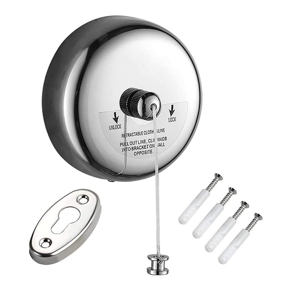 Tendedero De Ropa Retractil Metros Acero Cuerda En Nylon