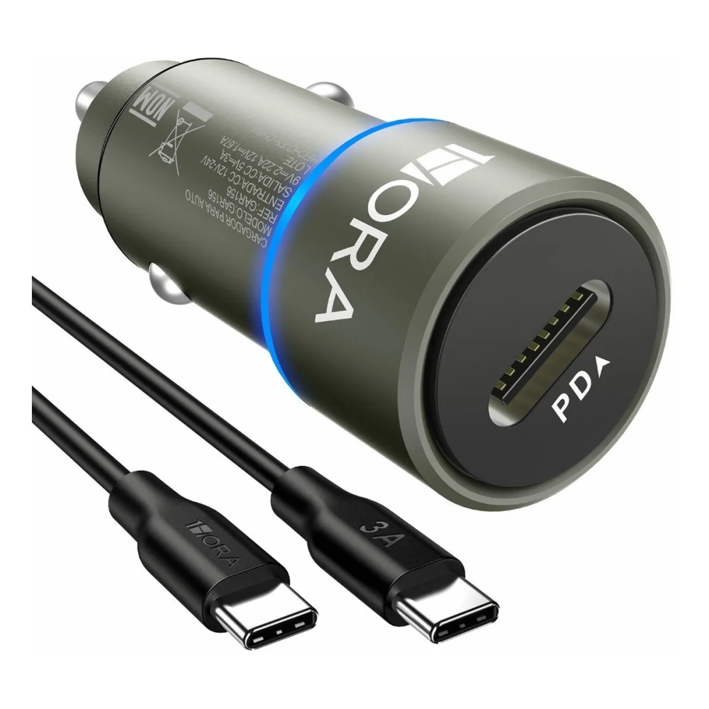 1Hora Turbo Cargador TipoC a TipoC Auto Cigarrera 12V Gar156
