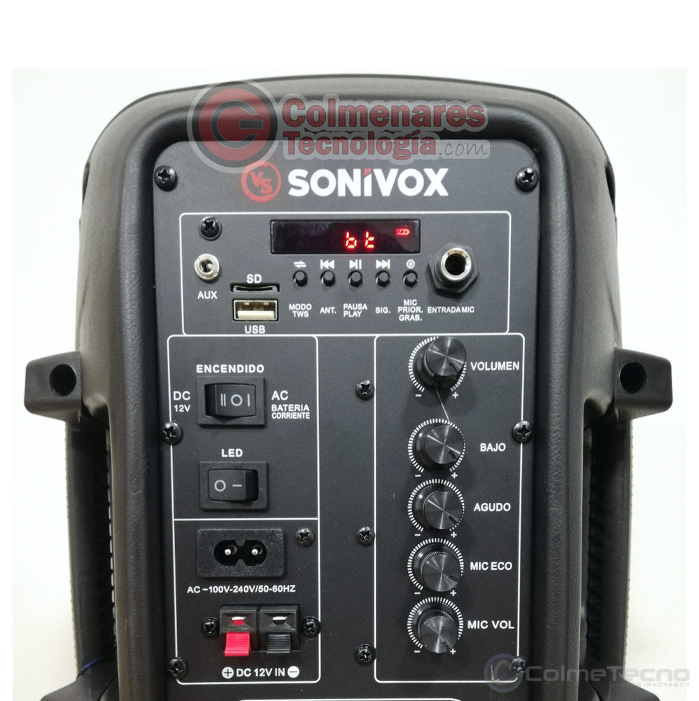 Cabina Profesional Recargable Parlante BT Sonivox VS-SS2378