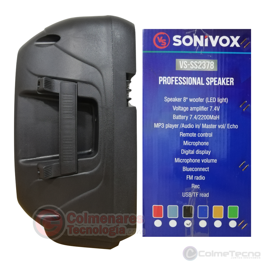 Cabina Profesional Recargable Parlante BT Sonivox VS-SS2378