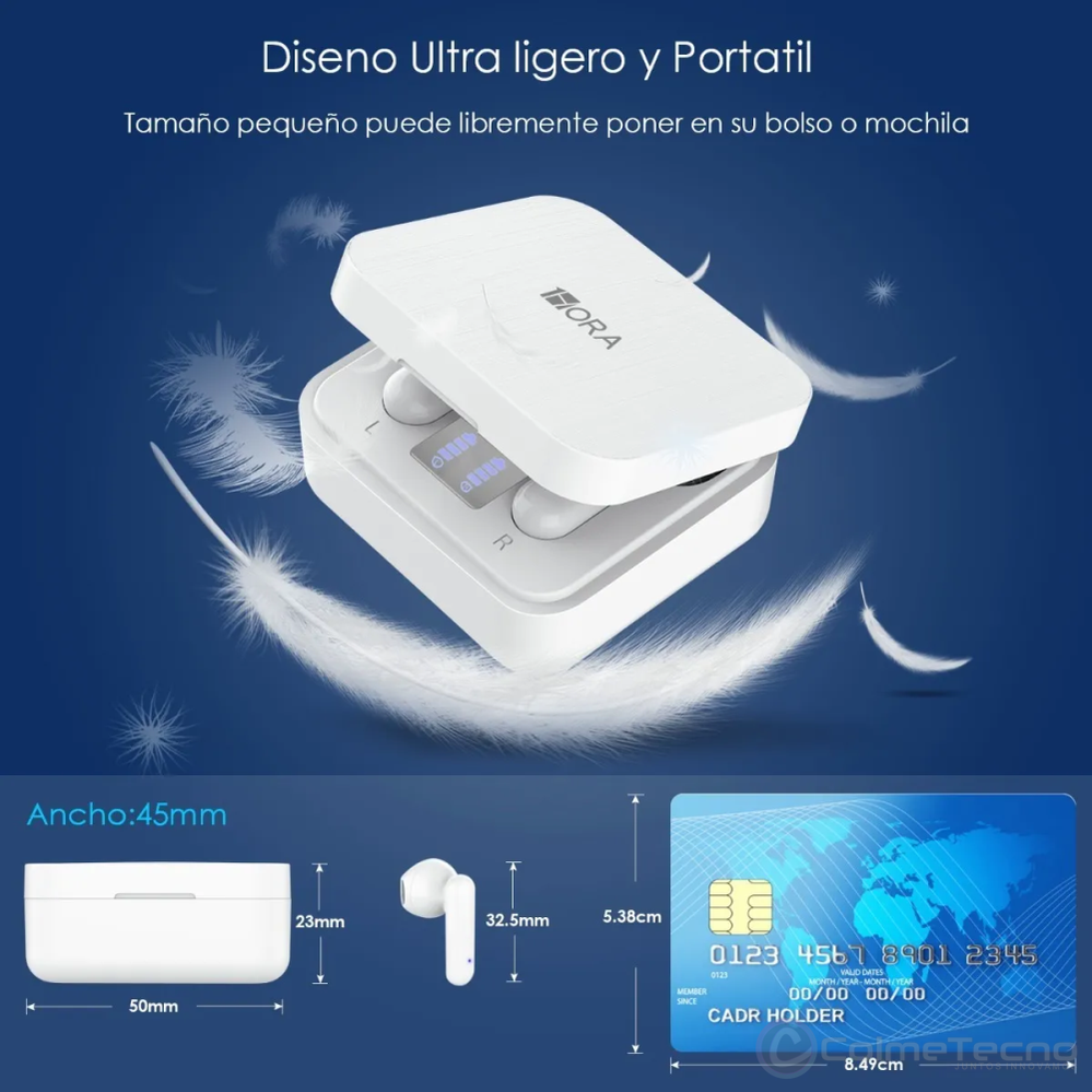 1Hora Auriculares Inalámbricos Bluetooth Pantalla Digital AUT120