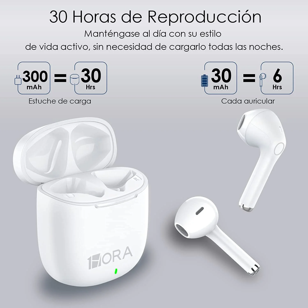 1Hora Auriculares Inalambricos In-Ear Bluetooth TWS AUT201