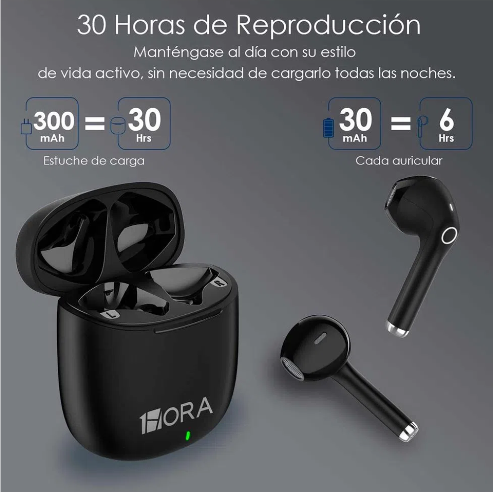 1Hora Auriculares Inalambricos In-Ear Bluetooth TWS AUT201