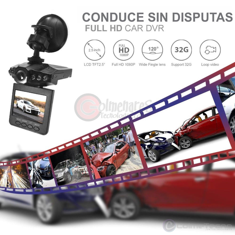 Cámara Carro HD DVR 1080P Sensor Movimiento Visión Nocturna
