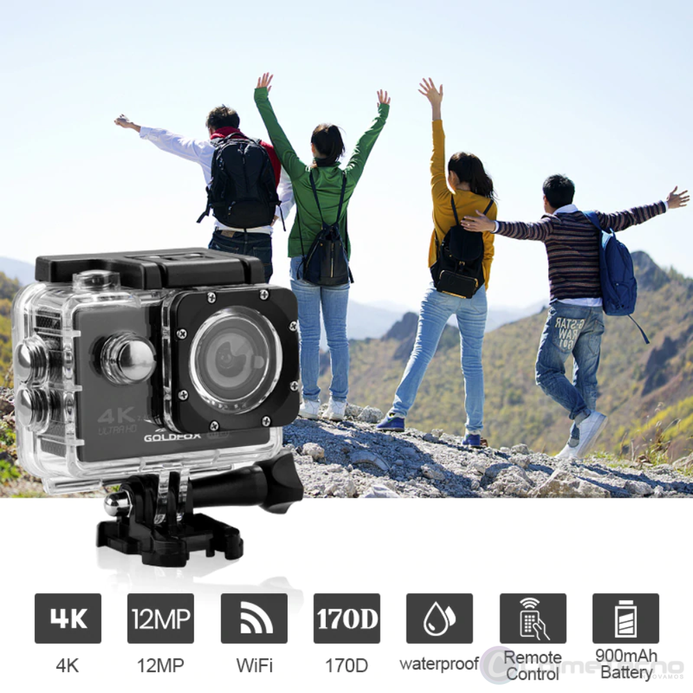 Cámara De Acción Deportiva Sumergible Wifi 4k 16mp Control R