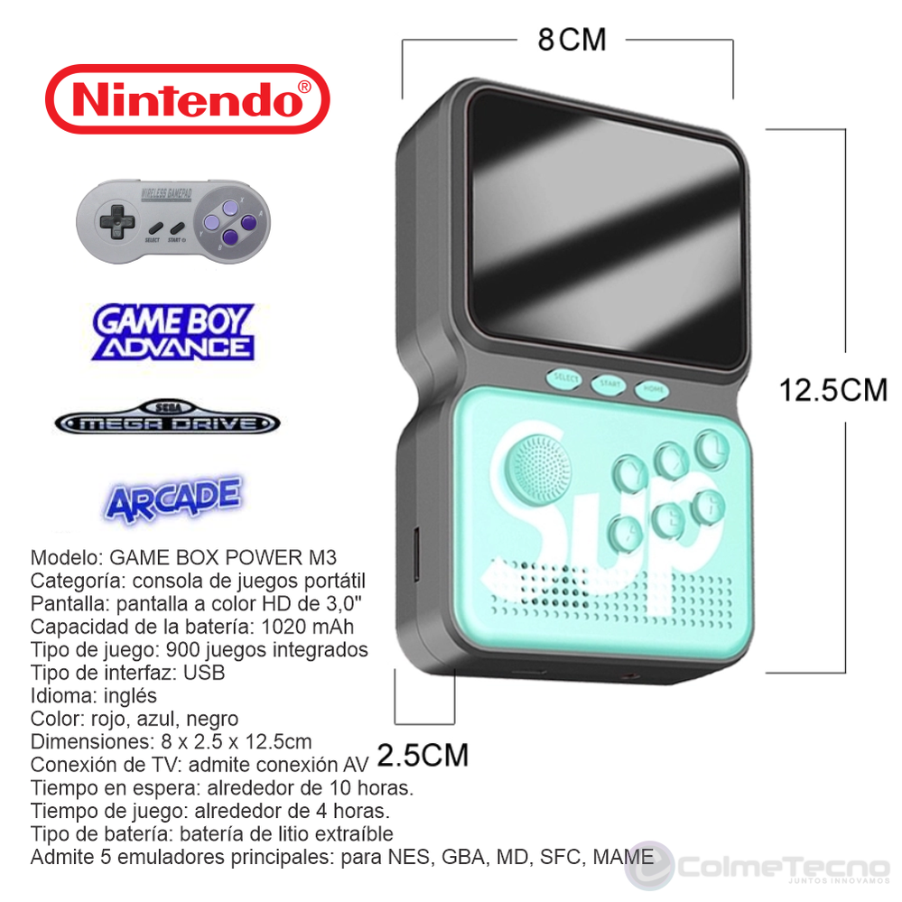 Consola Portátil Gameboy Retro Arcade Recargable SUP M3