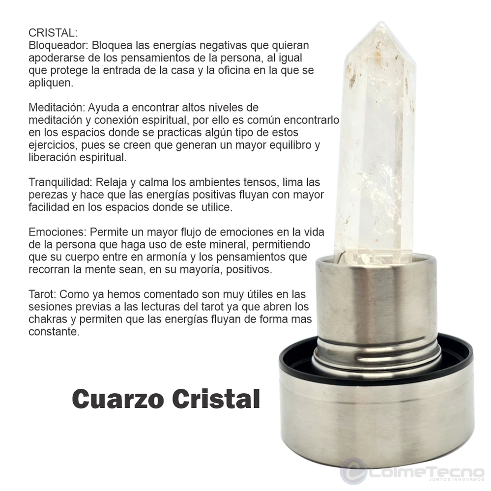 Botella De agua Con Cuarzo Termo de Cristal Natural
