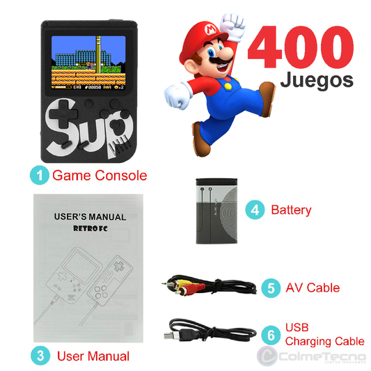 Consola de Video juegos Portátil Gameboy Sup 400 en 1