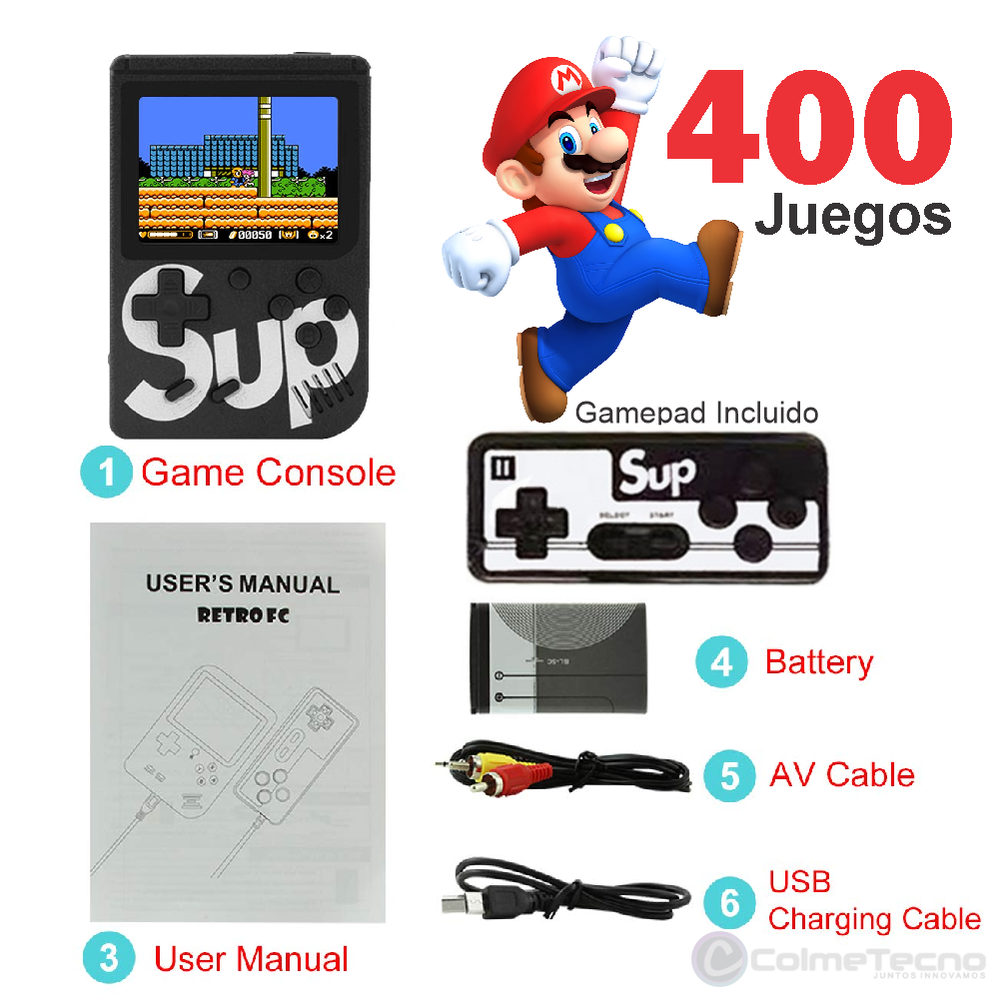 Consola de Video juegos Portátil Gameboy Sup 400 en 1