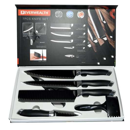 Juego De Cuchillos De Cocina X 6pcs Acero Inoxidable EVERWEALTH