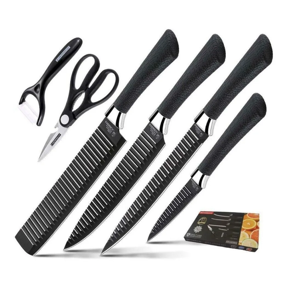 Juego De Cuchillos De Cocina X 6pcs Acero Inoxidable EVERWEALTH
