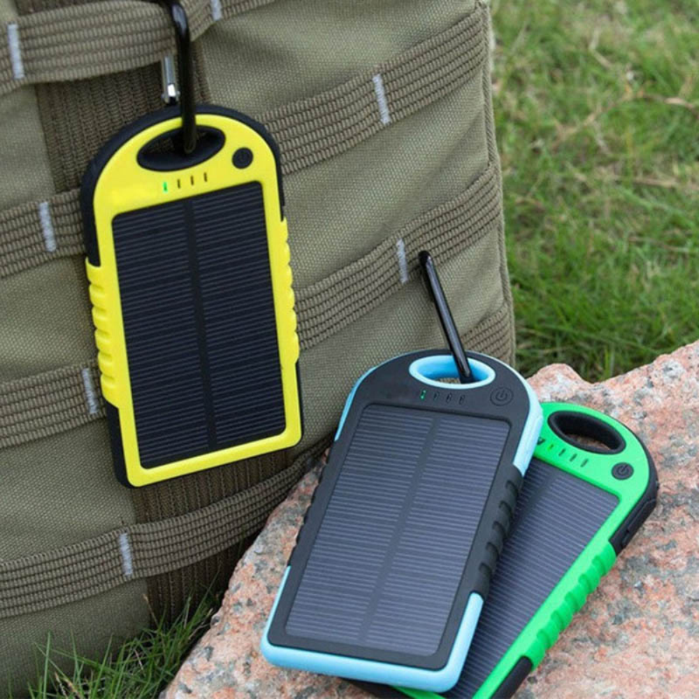 Power Bank Solar Batería Externa Portátil 5000mah Luz LED