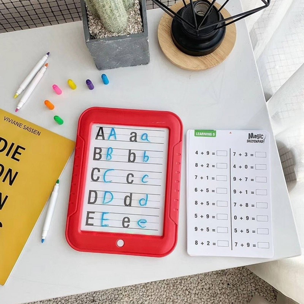 Tablero Mágico De Dibujo Magic Pad 8 Luces LED 6 Marcadores Neon