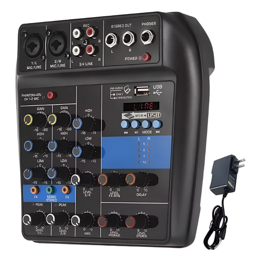 Mini Consola Mezclador De Audio Y Sonido Wvngr F2-mb Mixer