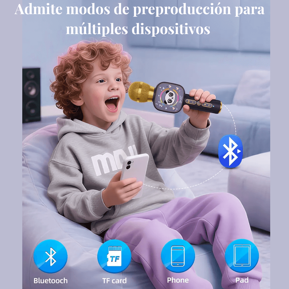 Micrófono Karaoke Inalámbrico Bluetooth Niños 3+ Portátil X7