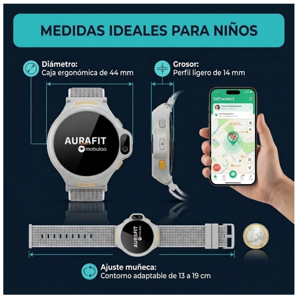Reloj Niños Aurafit Kid2 4g Sim Localizador Gps Videollamada