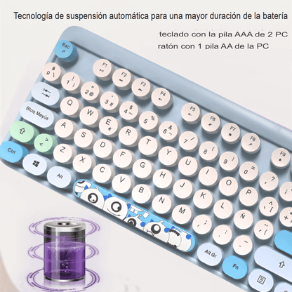 Combo Teclado y Mouse Inalámbricos USB 2.4G 105 Teclas Weibo