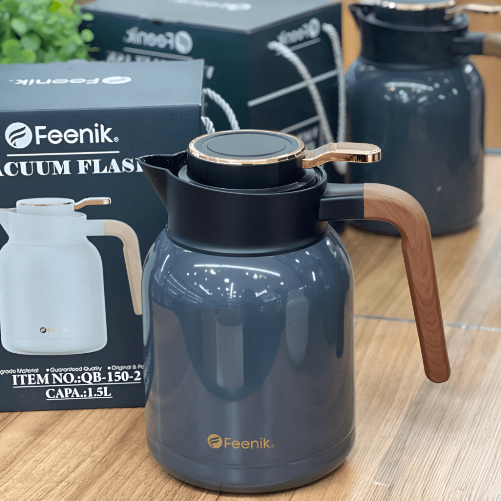 Termo Térmico Feenik 1.5l Bebidas Calientes Frías Acero Inox