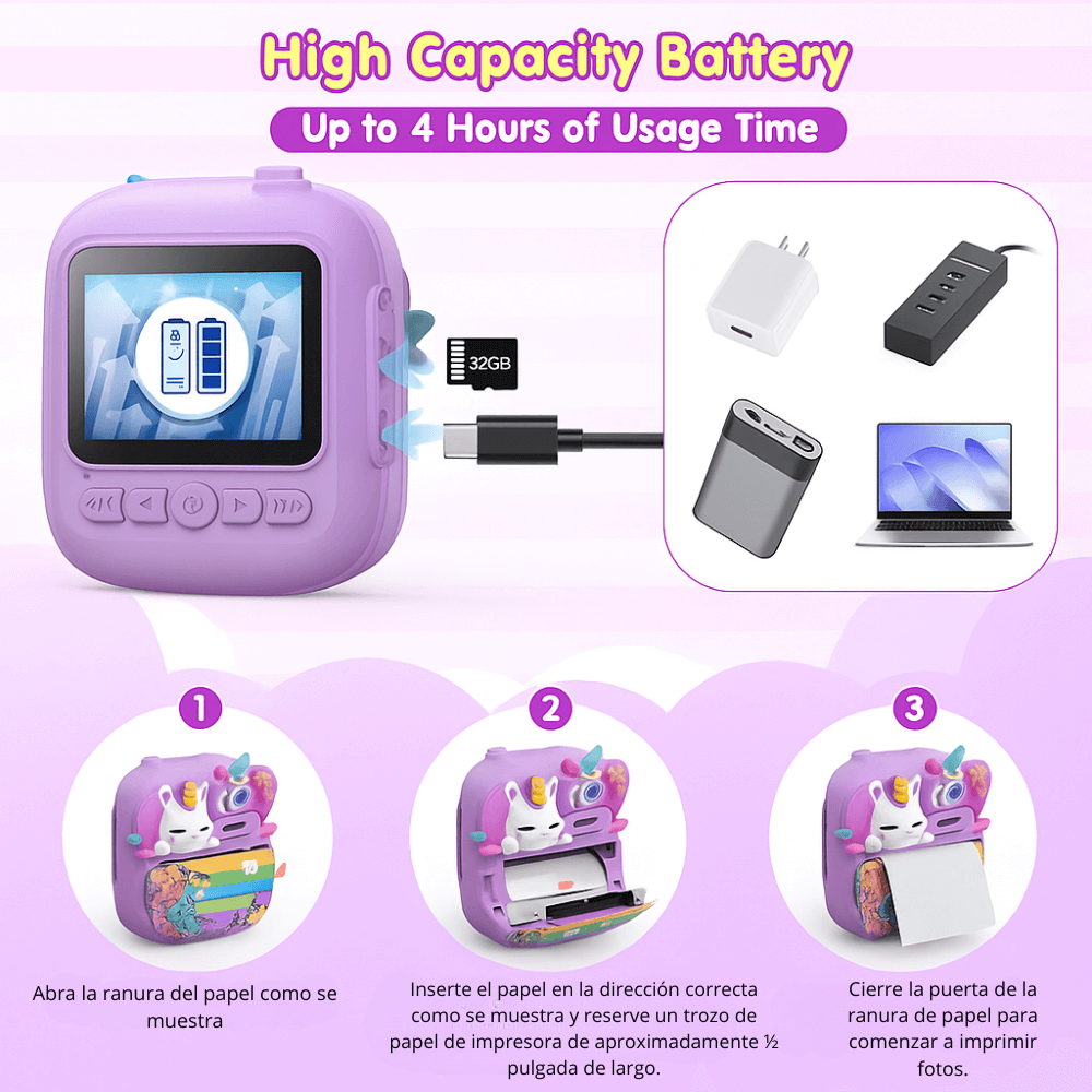 Cámara Instantánea Térmica Digital Fotos Videos 1080p Niños