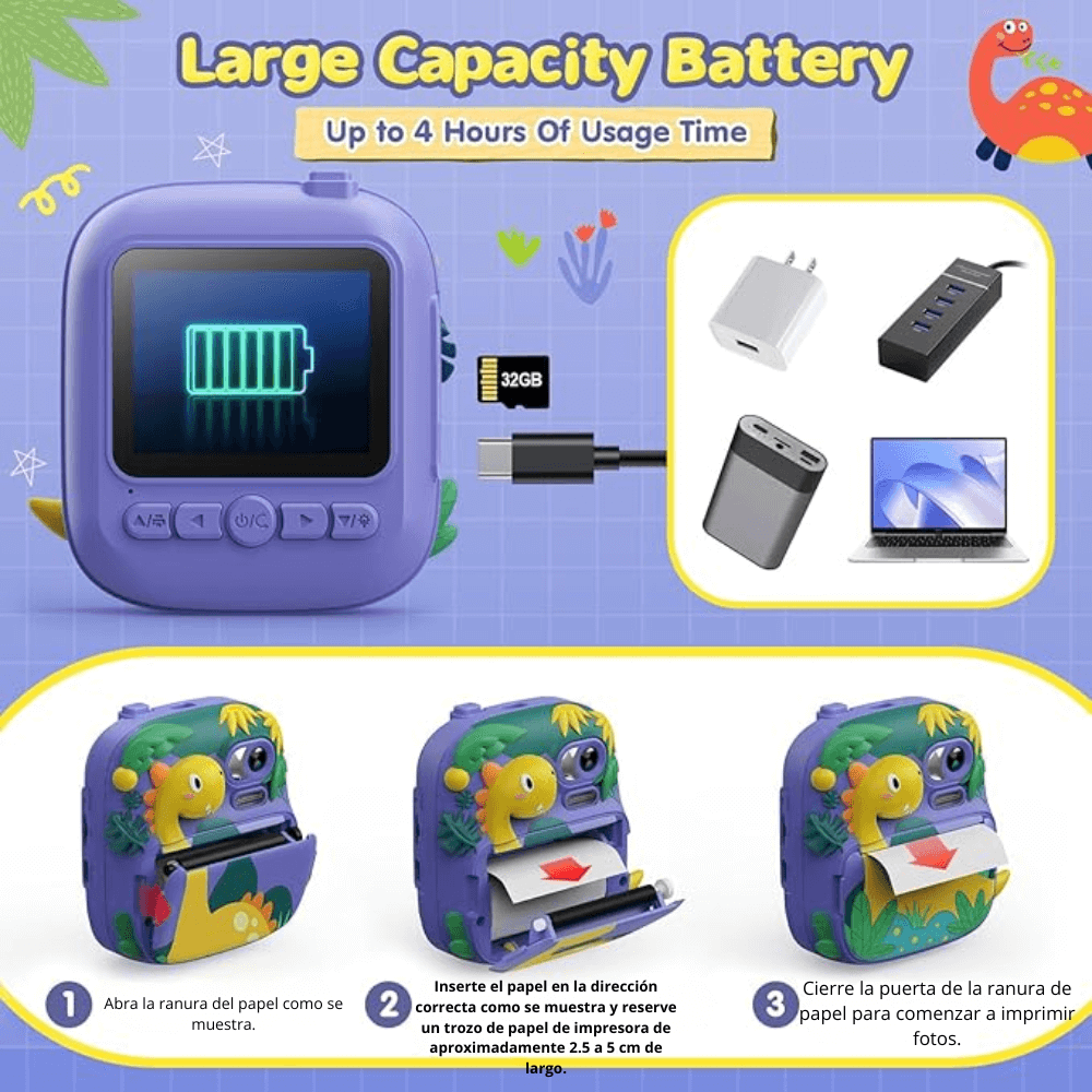 Cámara Fotográfica Instantánea Para Niños Digital Térmica