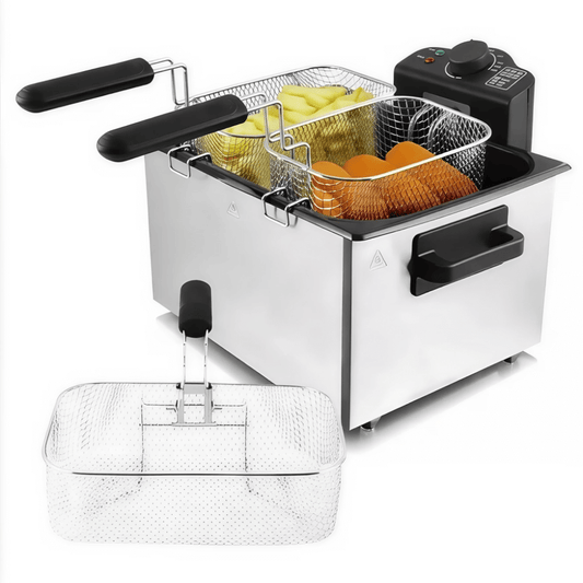 Freidora Electrica Aceite 1200w Domestica 5litros Acero Inox