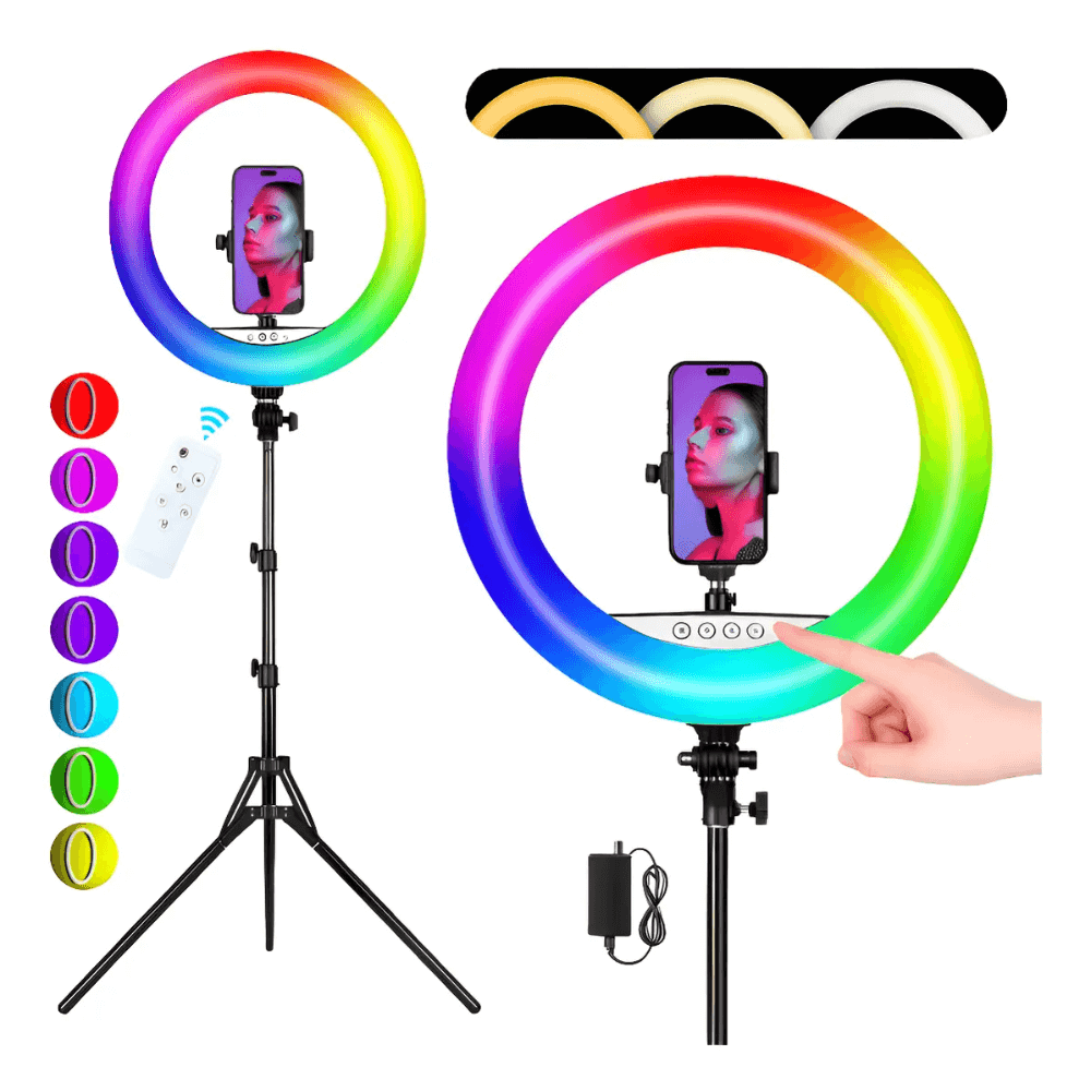 Aro De Luz Led Táctil 56cm Rgb Para Móvil, Cámaras Trípode