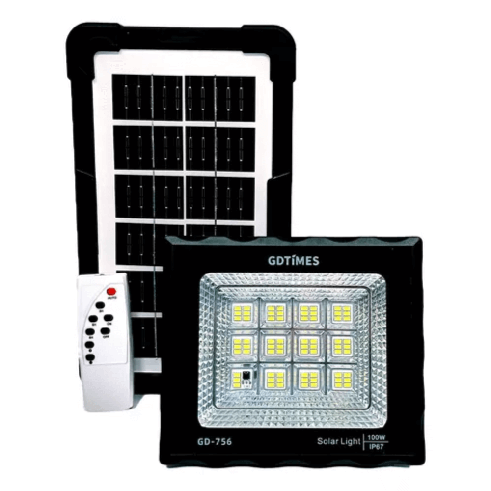 Reflector Lampara Led Panel Solar Exterior 100w Recargable