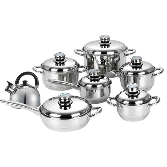 Juego De Ollas Acero Quirúrgico Termostato Schaffhausen 13p