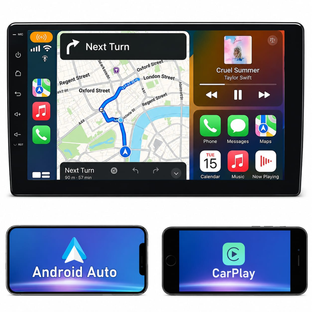 Pantalla Android 10inch Carplay Auto Cámara Gps Bt Táctil