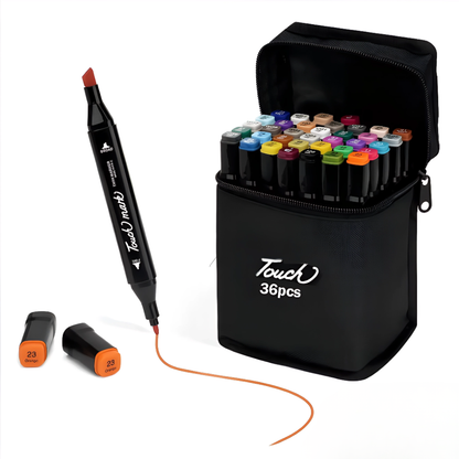 Set Profesional De Marcadores Plumones Doble Punta 36 Piezas