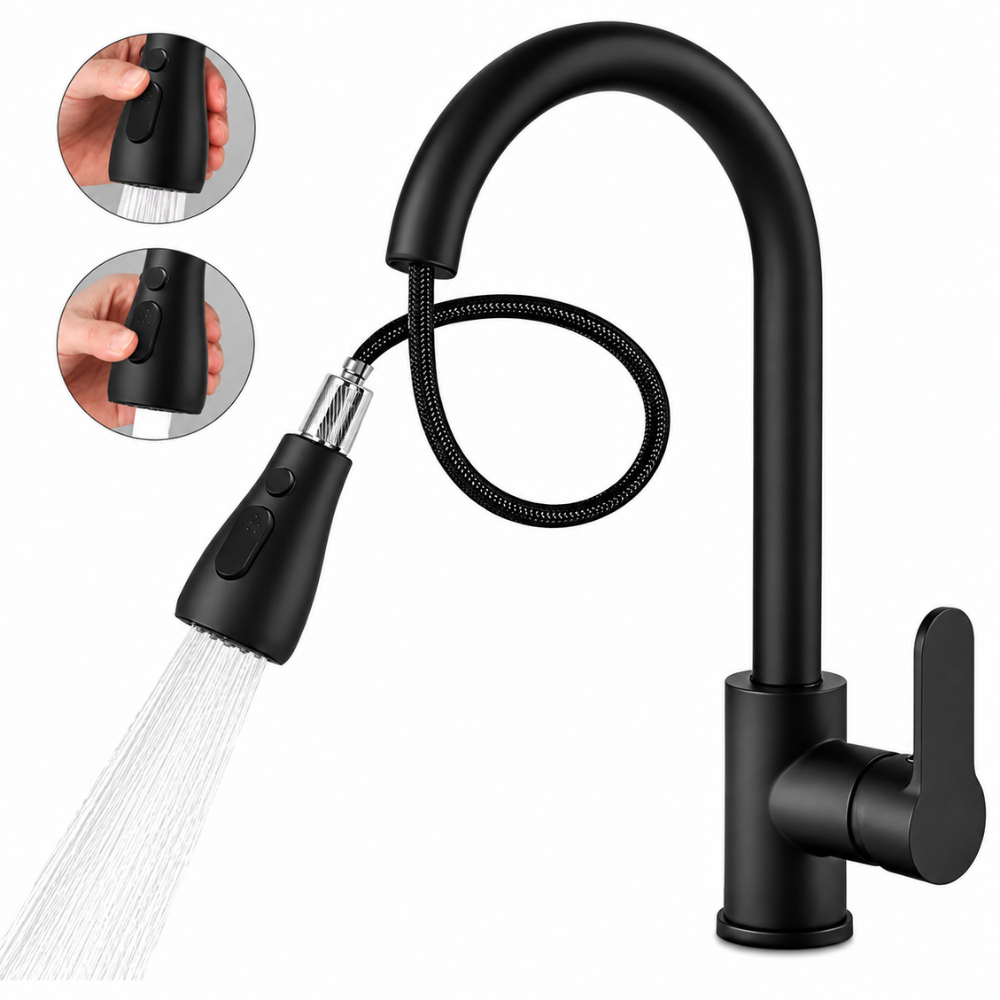 Grifo Lavaplatos Extraíble Cocina Frío Caliente Acero Inox